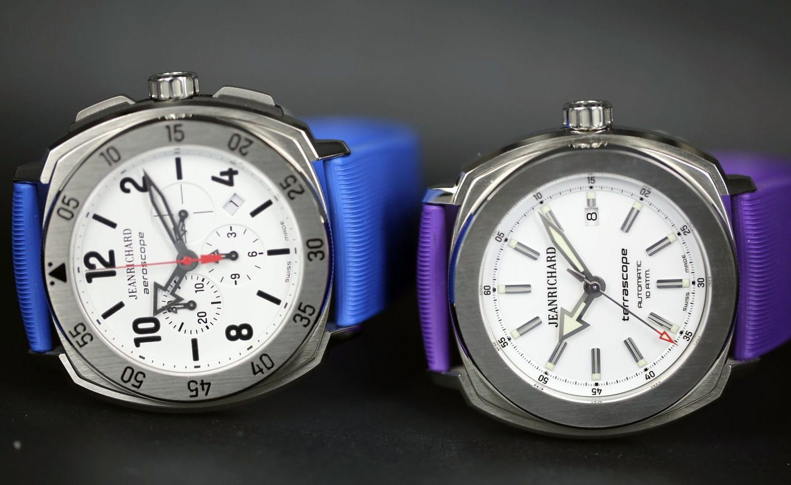 Multi-colored rubber wristwatches for the JEANRICHARD sport