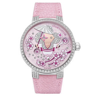 Louis Vuitton Tambour Slim Vivienne Jumping Hours Sakura