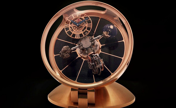Jacob Co. Astronomia Table Clock Rose Gold Jacob Co