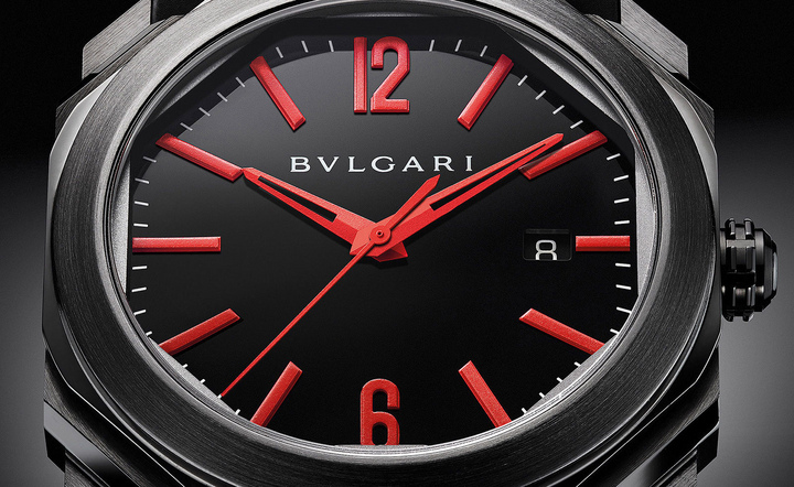 BVLGARI ブルガリ・マン　黒×赤 BASELWORLD 2017: Octo Ultranero – The Epitome of Modernity | Bulgari