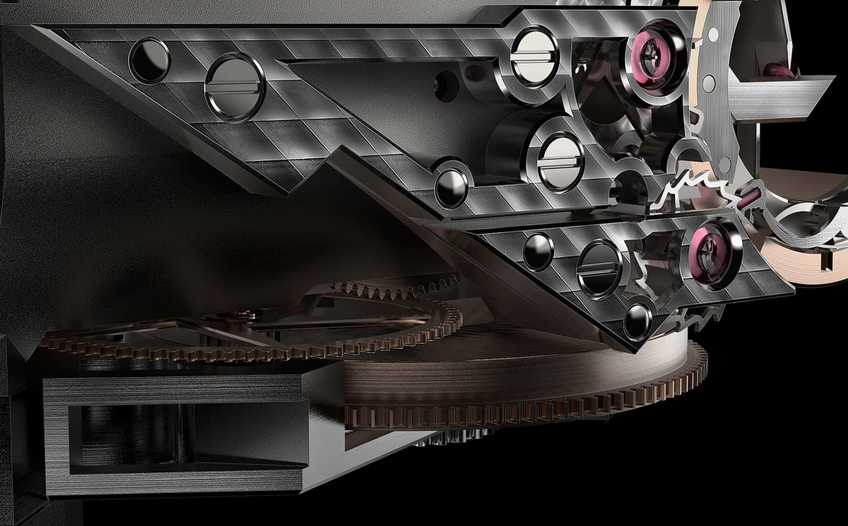 DR01 TWELVE FIRST SHARK BRIDGE ESCAPEMENT. DR01 TWELVE FIRST SHARK BRIDGE ESCAPEMENT.