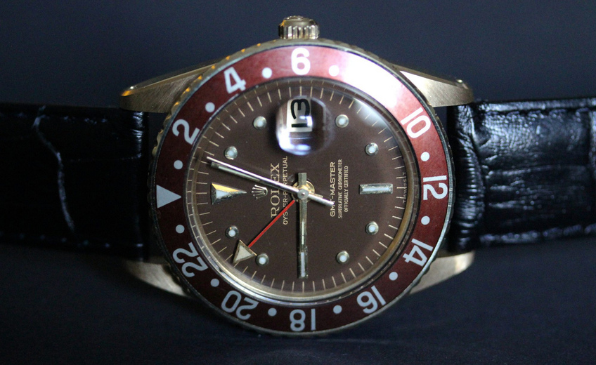 Rolex GMT 1675 Gold Red Bezel