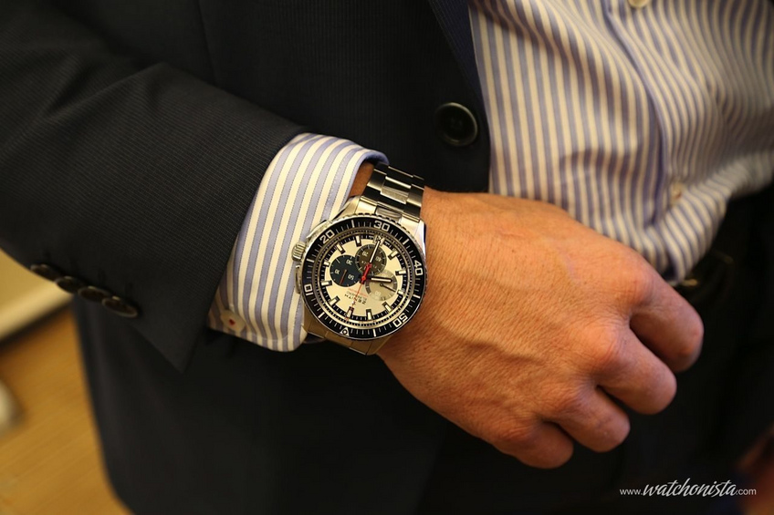 Felix Baumgartner wristshot with a Zenith El Primero Sriking 10th