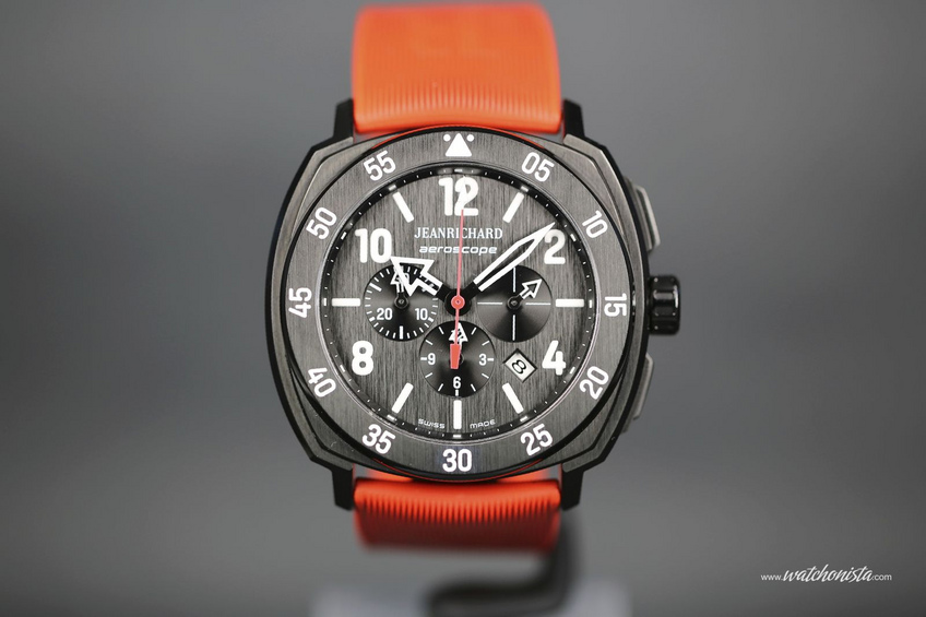 JEANRICHARD Aeroscope Chrono with red strap