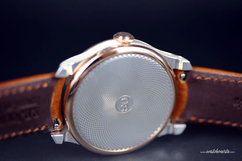 The cover in gold and silver guilloche of the FP Journe T30 Tourbillon