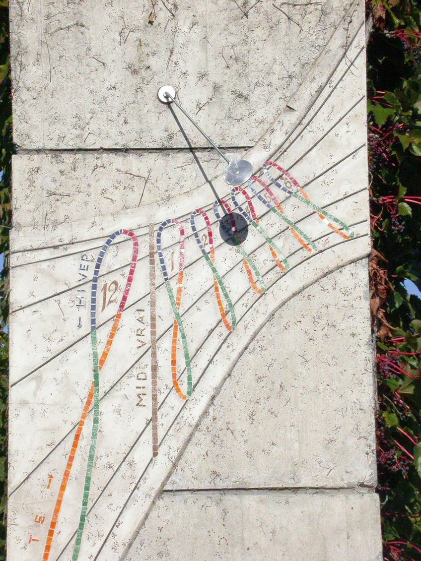 This colourful mosaic sundial can be found in Bellevue near Geneva This colourful mosaic sundial can be found in Bellevue near Geneva