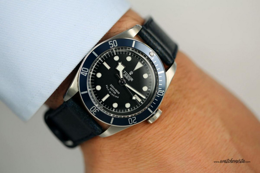 The Tudor Heritage Black Bay Blue on the wrist The Tudor Heritage Black Bay Blue on the wrist
