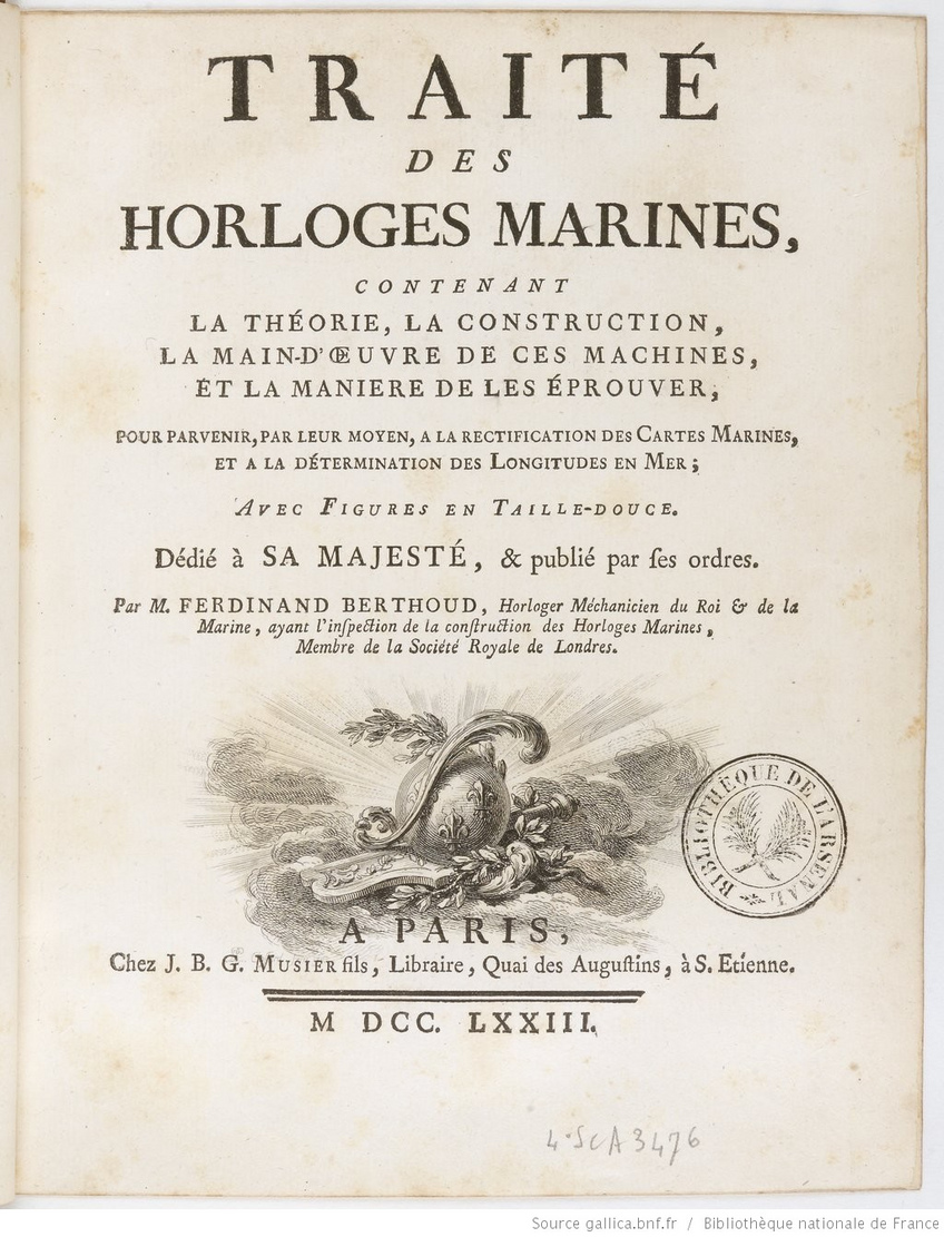 Traité des horloges marines Ferdinand Berthoud Traité des horloges marines Ferdinand Berthoud