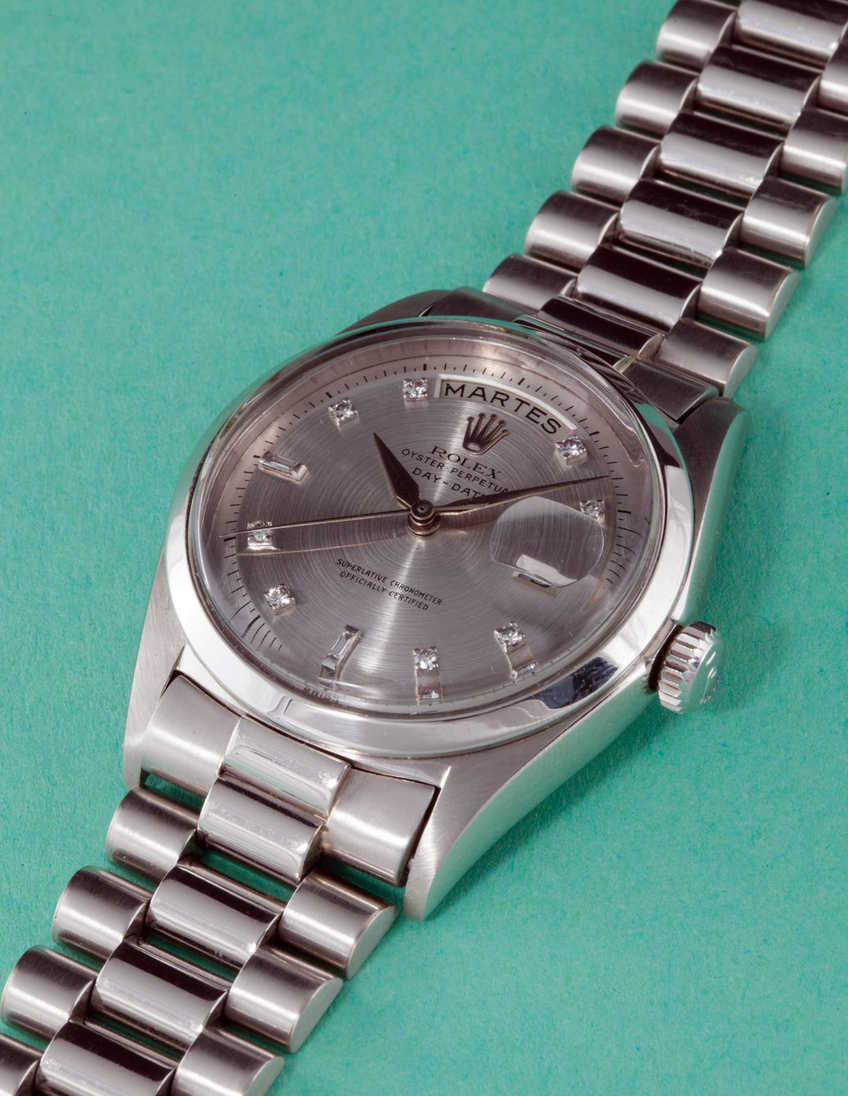 Rolex Day-Date, 6612, Platinum and diamonds 1958 Rolex Day-Date, 6612, Platinum and diamonds 1958