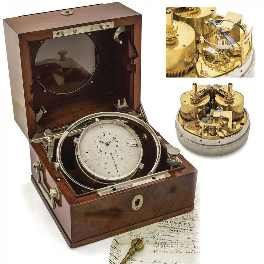 Lot 420 Breguet No. 3118 Marine Chronometer with reaumur thermometer Lot 420 Breguet No. 3118 Marine Chronometer with reaumur thermometer