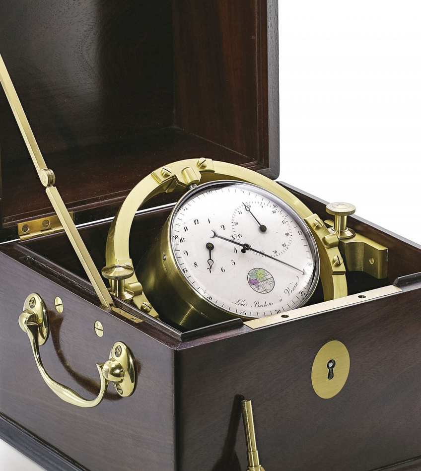 Louis Barbette Mahogany boxed marine chronometer Louis Barbette Mahogany boxed marine chronometer