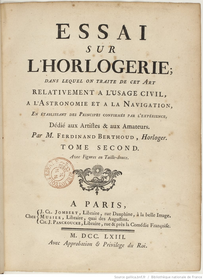 Essai sur l'horlogerie tome 2 Essai sur l'horlogerie tome 2