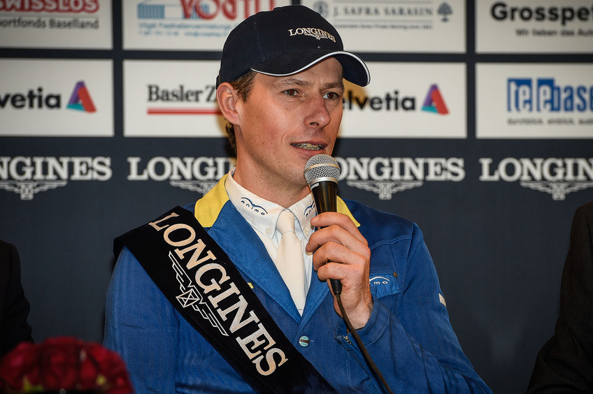 The winner of the Longines Grand Prix, Christian Ahlmann, at the press conference The winner of the Longines Grand Prix, Christian Ahlmann, at the press conference