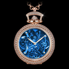 Jacob &amp; Co. Brilliant Watch Pendant Northern Lights Pavé Blue Mineral Crystal Di