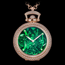Jacob &amp; Co. Brilliant Watch Pendant Northern Lights Pavé Green Mineral Crystal D