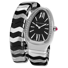 bulgari serpenti spiga steel ceramic black