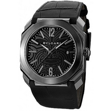 bvlgari octo solotempo black maori tattoo patterned dial mens watch 102249