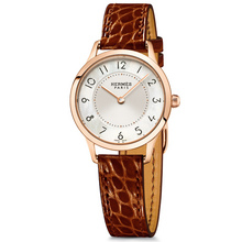 Slim 25mm rose gold etruscan alligator strap Calitho