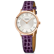 Slim 32mm rose gold ultraviolet alligator Calitho