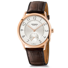 Slim 39.5mm rose gold havana alligator Calitho