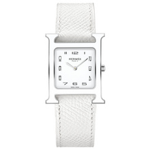 Heure H MM white lacquer case white strap