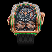 Jacob &amp; Co. Twin Turbo Furious White Diamonds &amp; Green Sapphires Rose