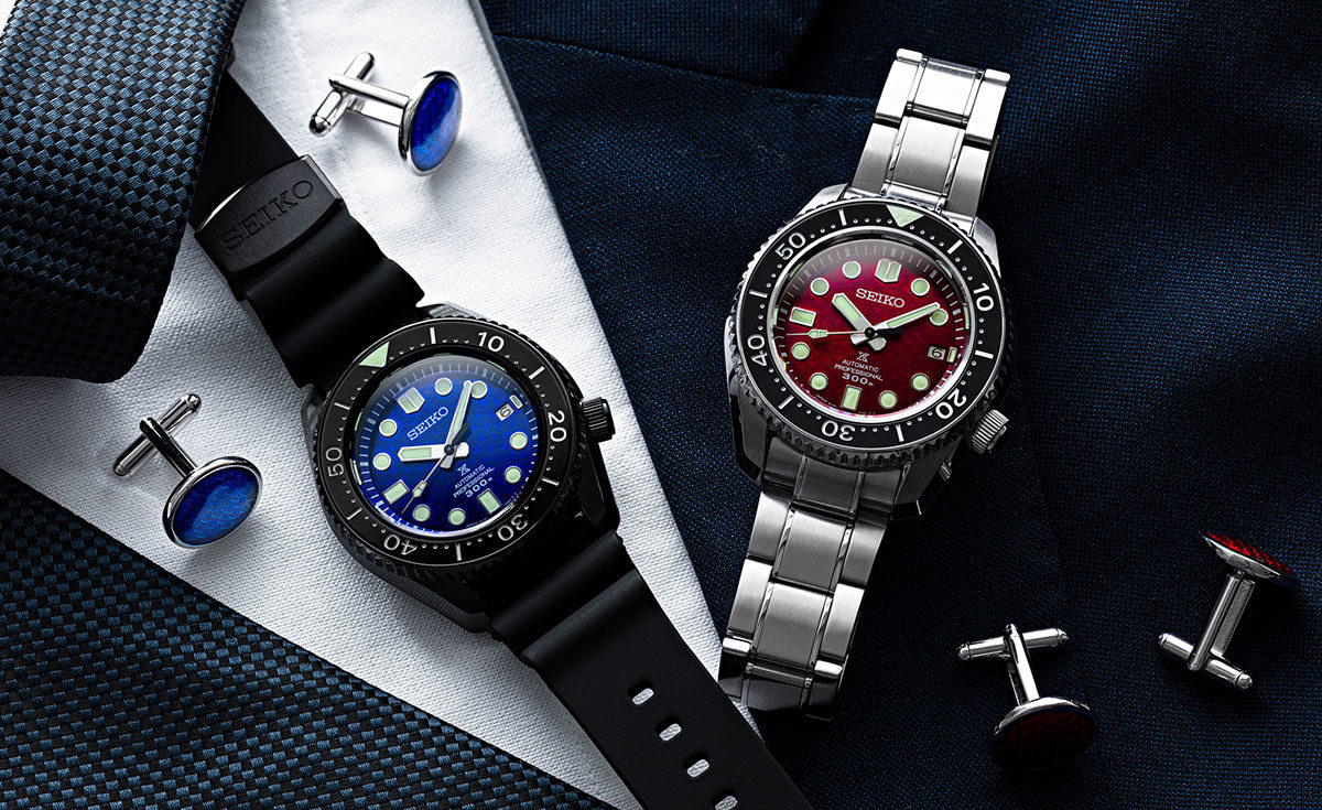 Doubling Down: Seiko's Stunning Matched Dial And Cufflink Prospex “Seigaiha”  Editions | Watchonista