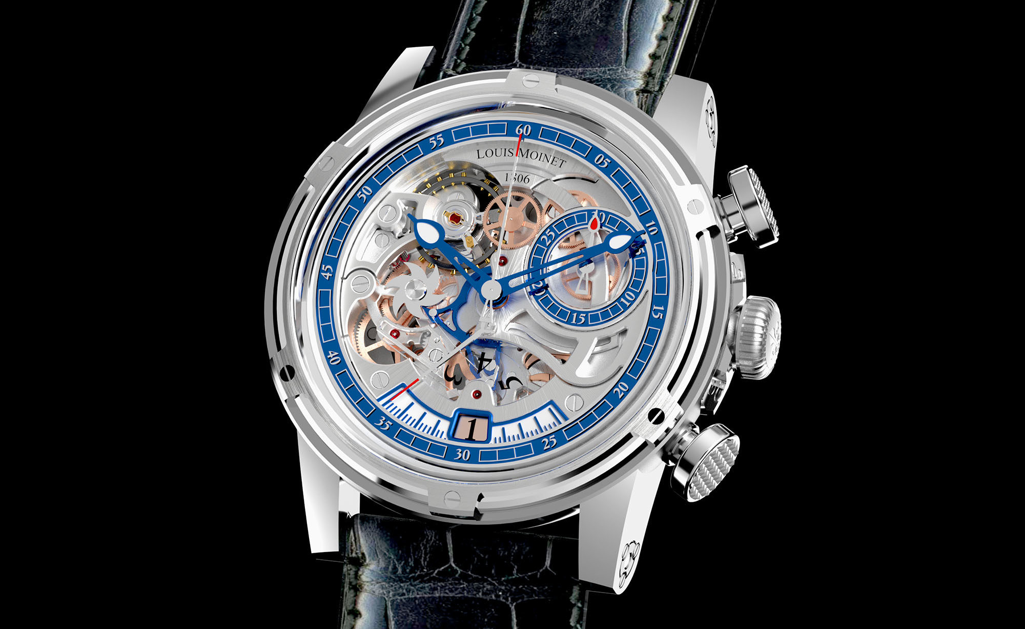 Комбат ретроград. Наручные часы Louis Moinet LMV-18.41 20/20. Часы скелетон ретроград. Первый хронограф. Изобретение хронографа.