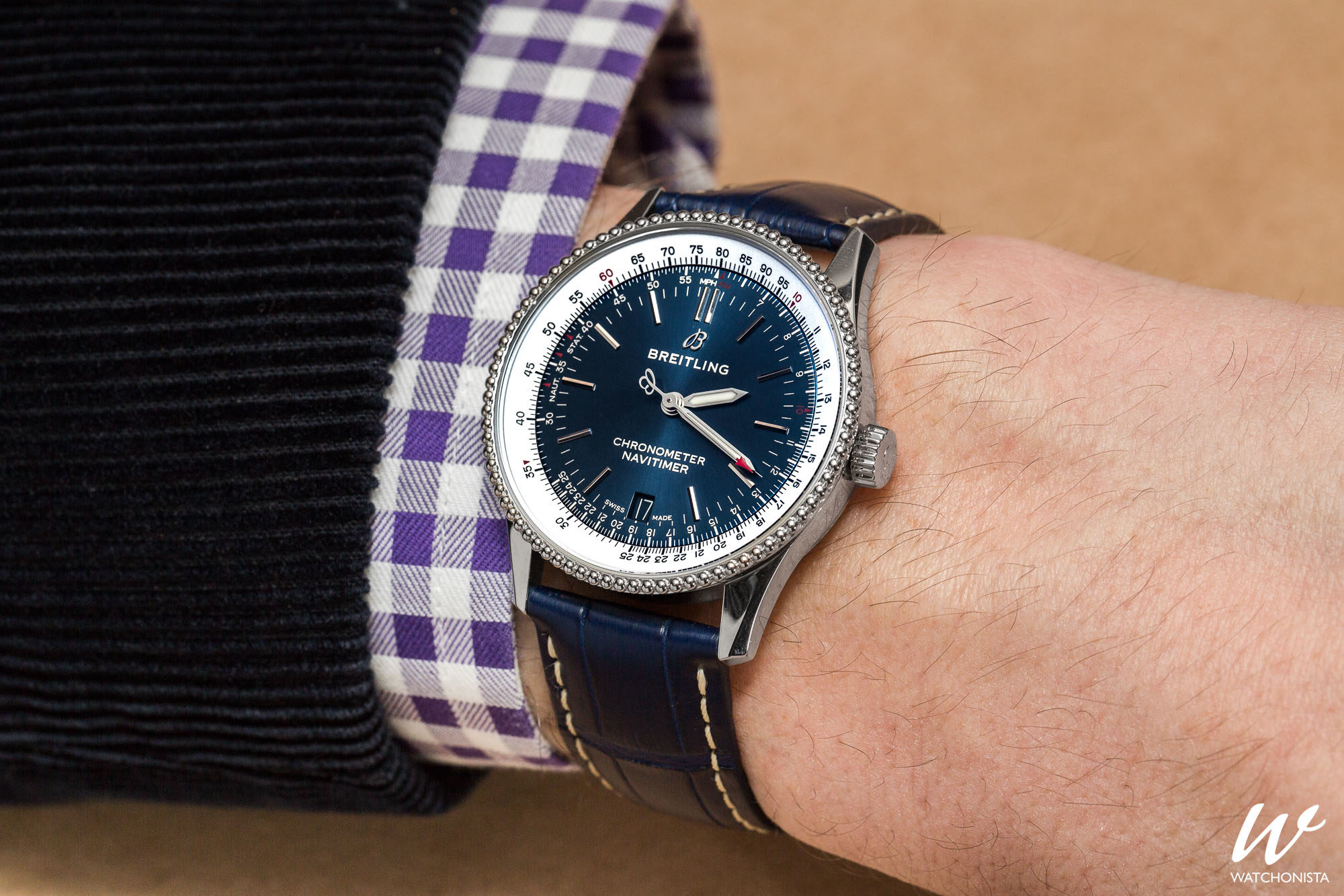breitling navitimer on wrist