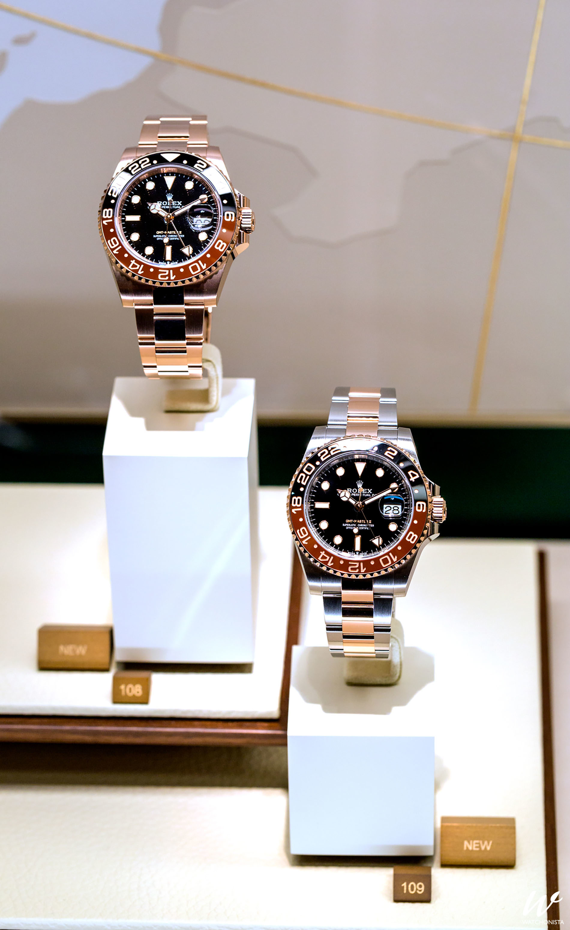 gmt master ii oystersteel and everose gold