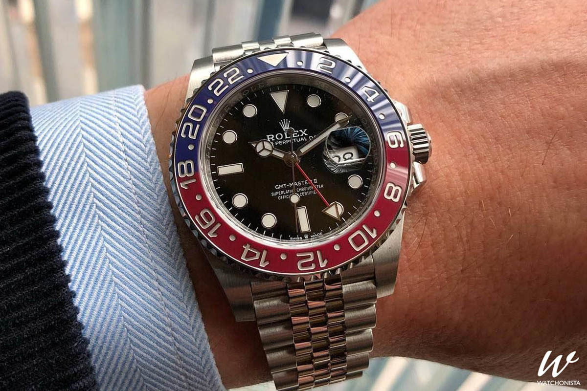 rolex gmt master ii on wrist