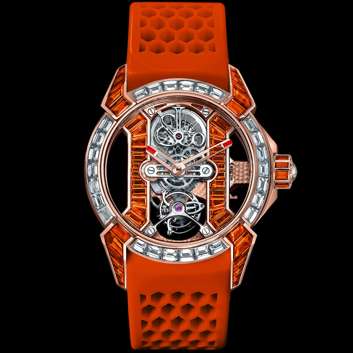 Jacob & Co. Epic X Tourbillon Baguette Orange Sapphires | Jacob & Co.