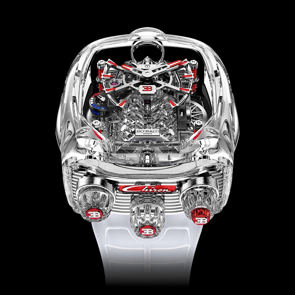 Jacob & Co. Bugatti Chiron Tourbillon Sapphire Red Accents Jacob & Co.