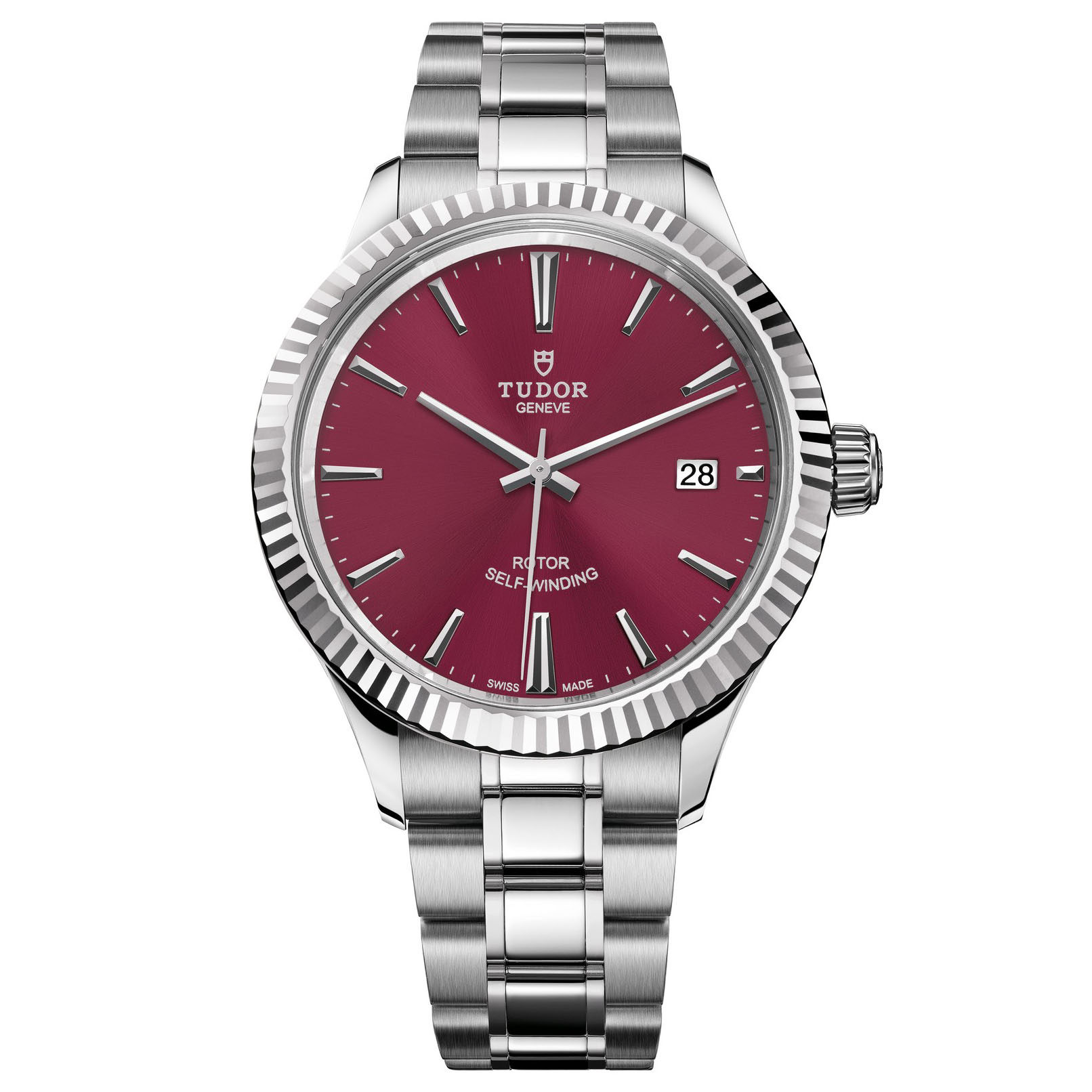 Style 38 mm Steel case Burgundy dial Watchonista