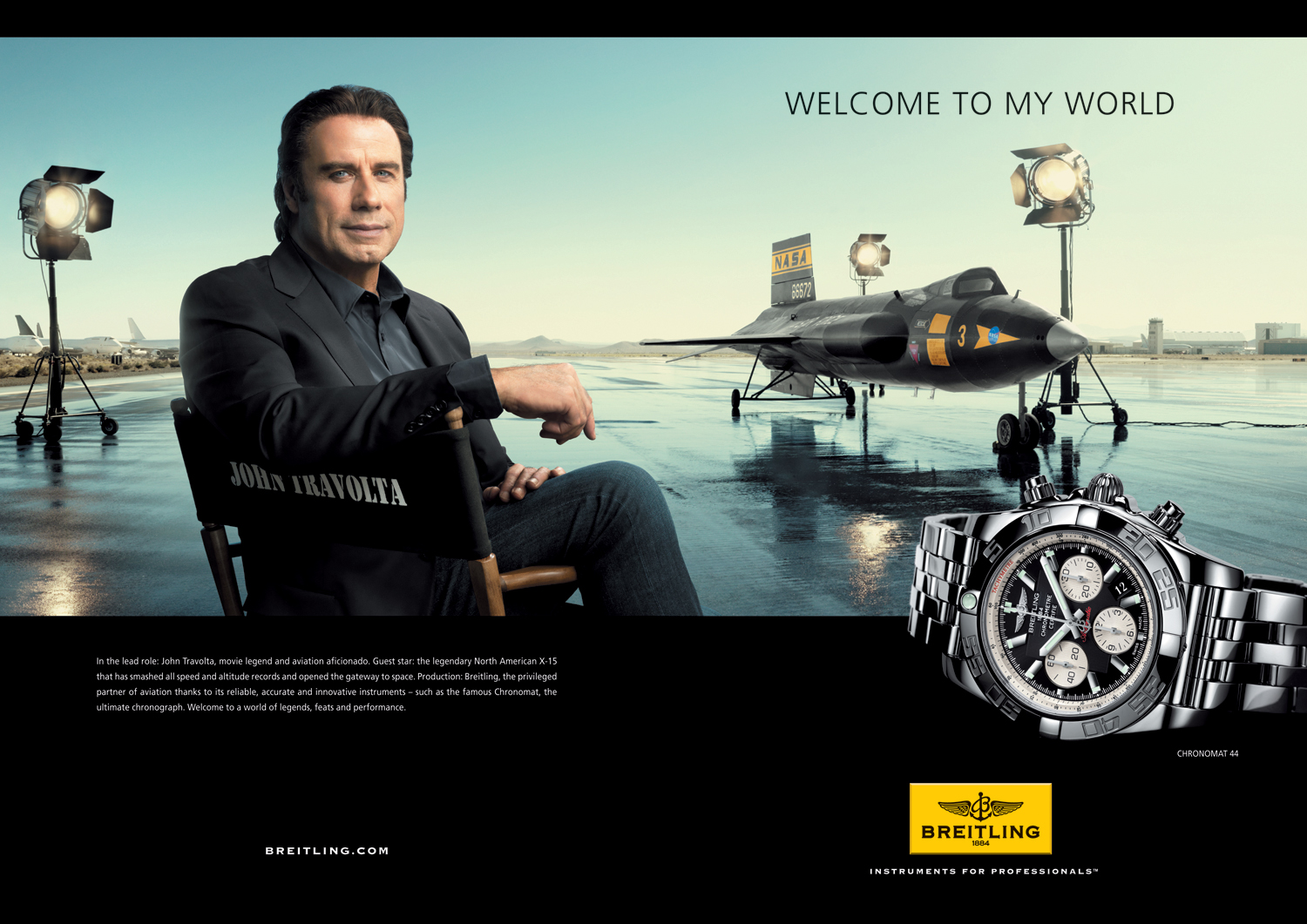 John Travolta and the North American X 15 two flying legends in the Breitling sky Watchonista