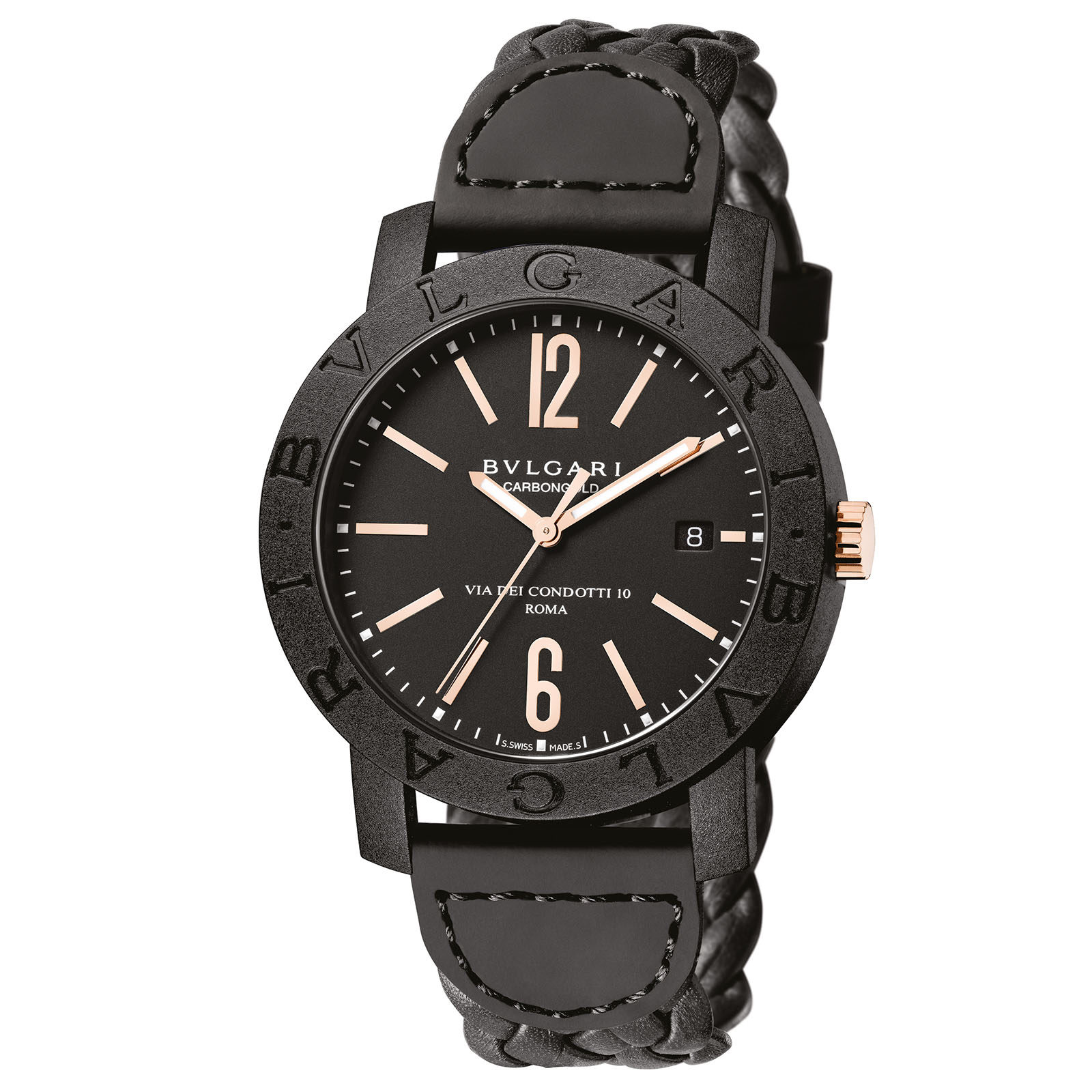 bvlgari special edition carbon gold watch