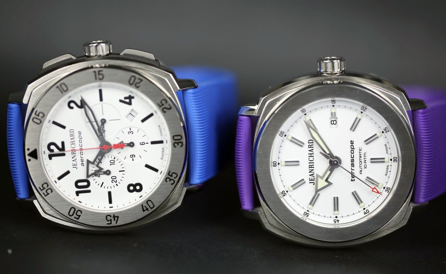 Multi-colored rubber wristwatches for the JEANRICHARD sport