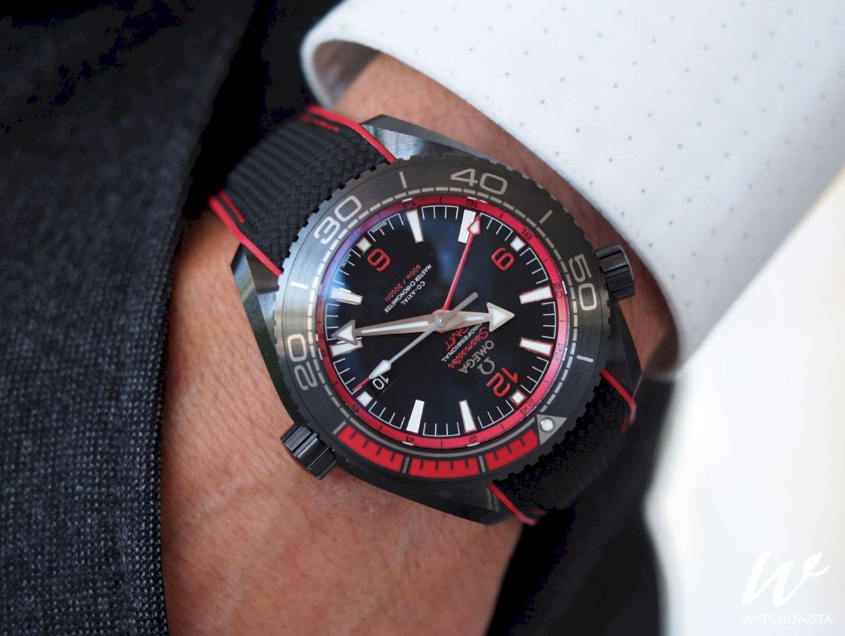Omega planet ocean best sale deep black gmt