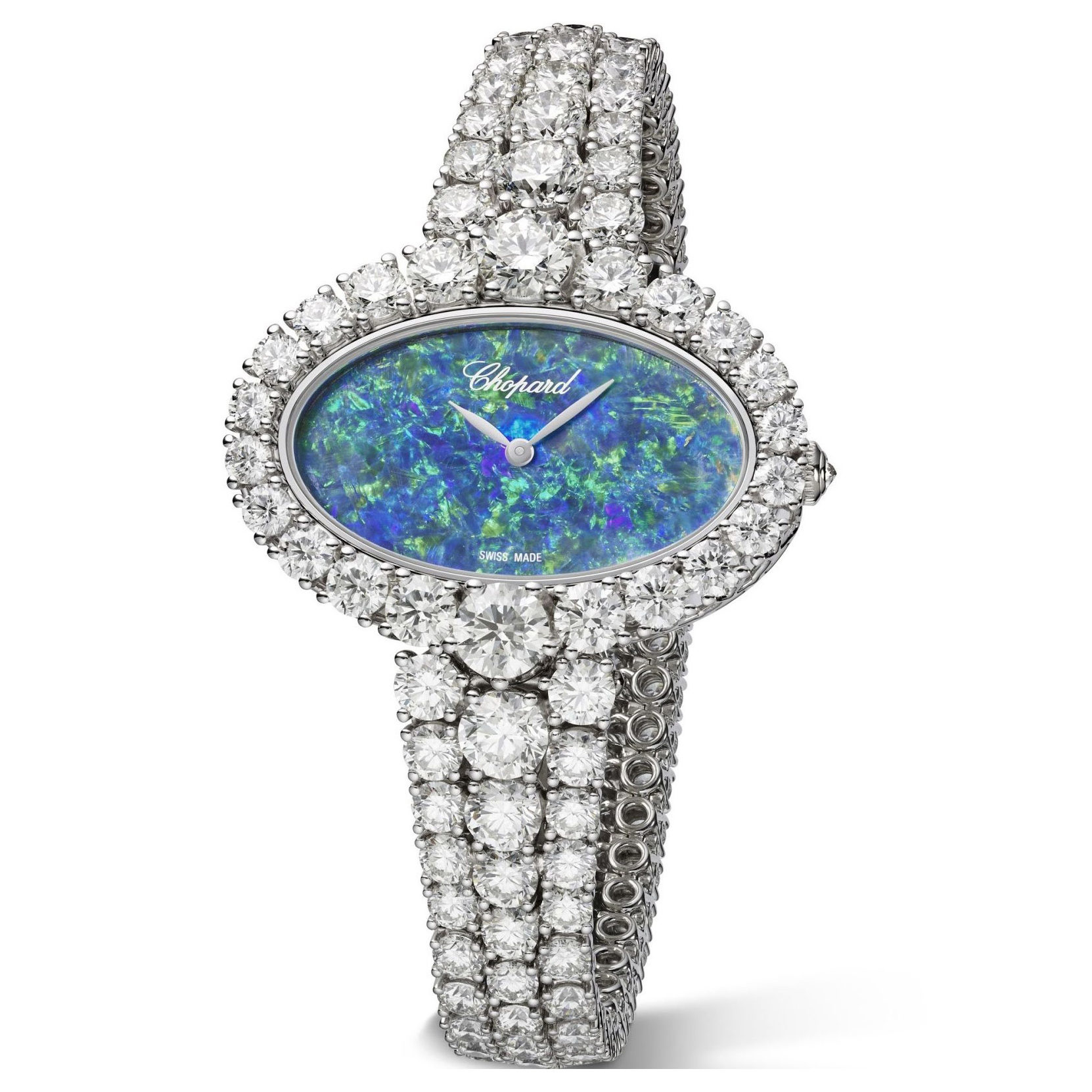 chopard oval diamond watch