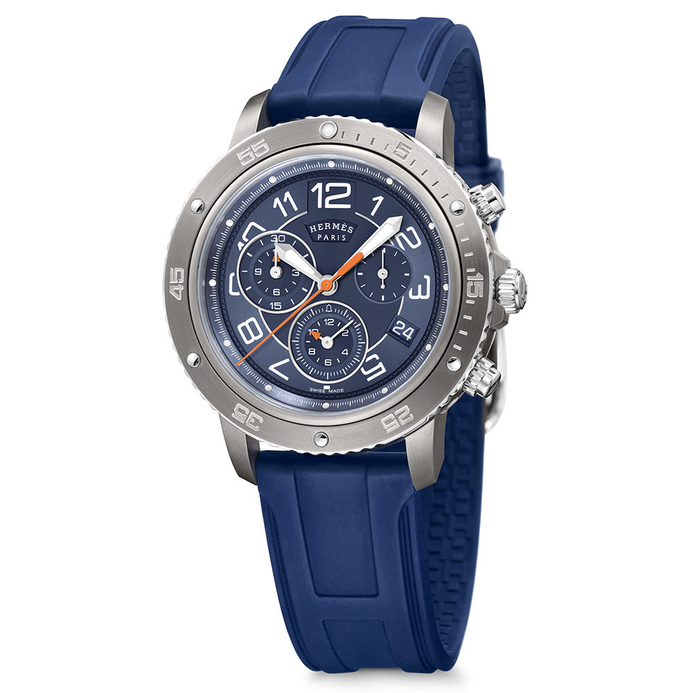 hermes clipper chronograph watch