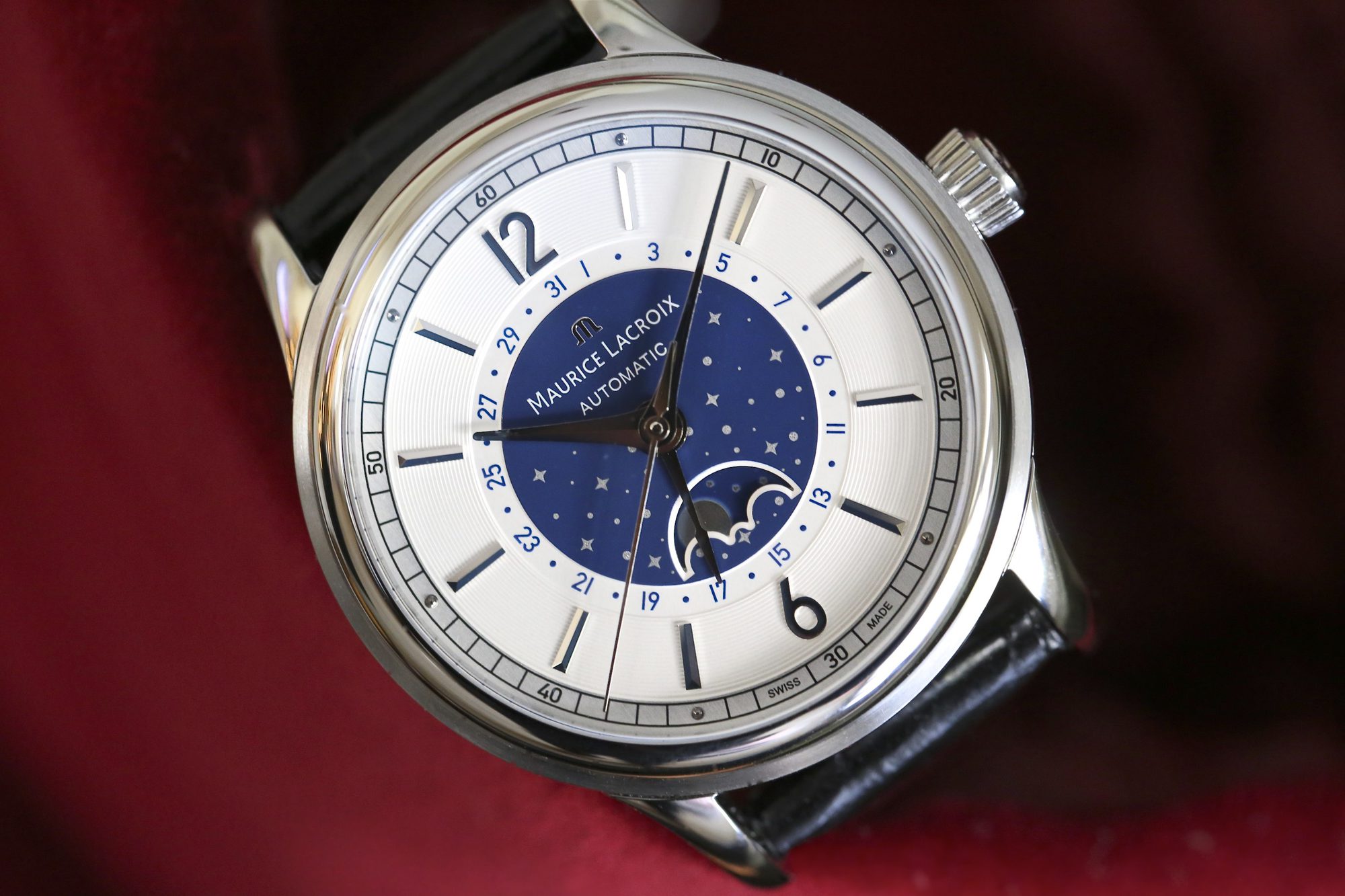 Montre cadran blanc avec PDL Maurice_laxroix_les_classiques_moonphase_1