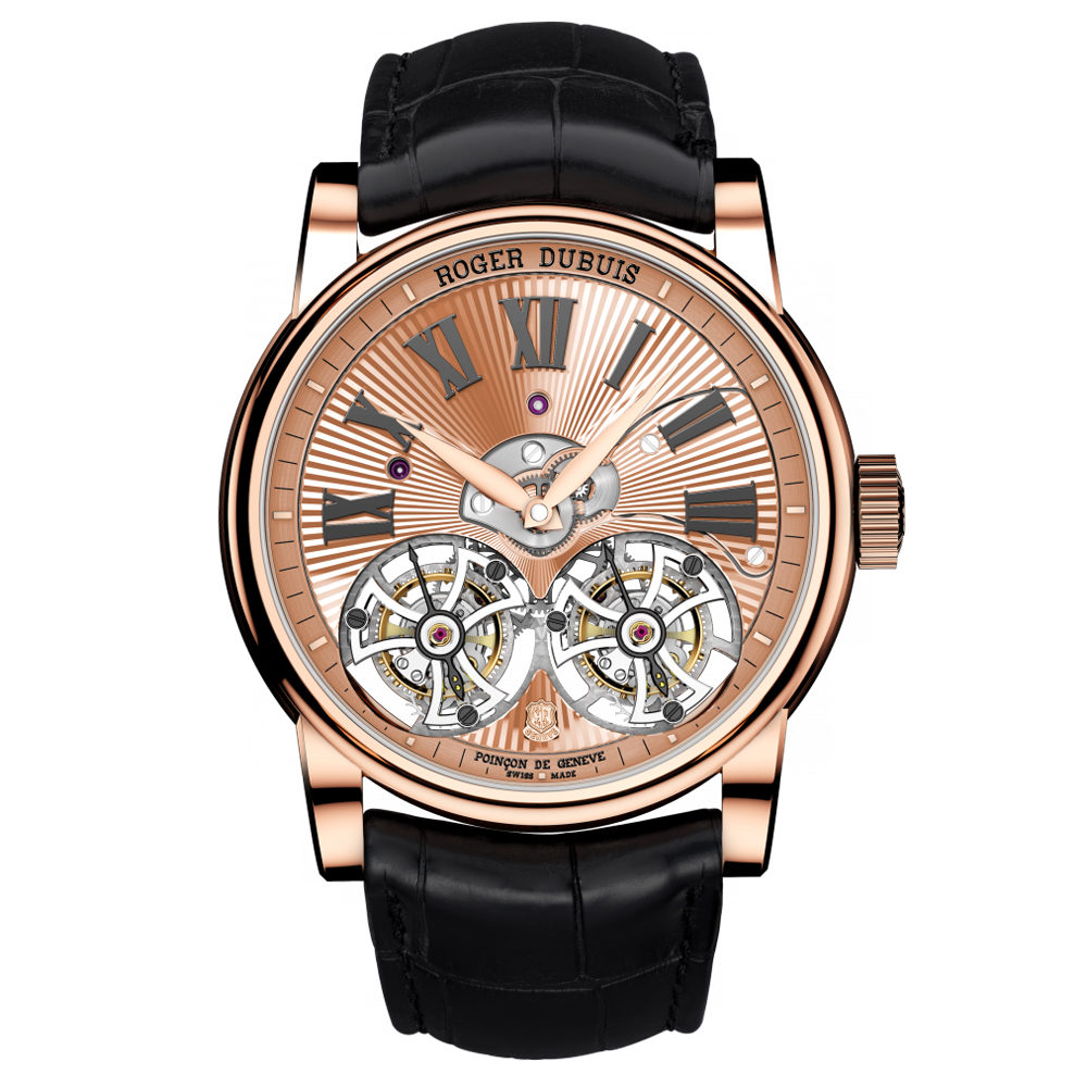Hommage Double Flying Tourbillon with pink gold Hand-made Guilloché ...